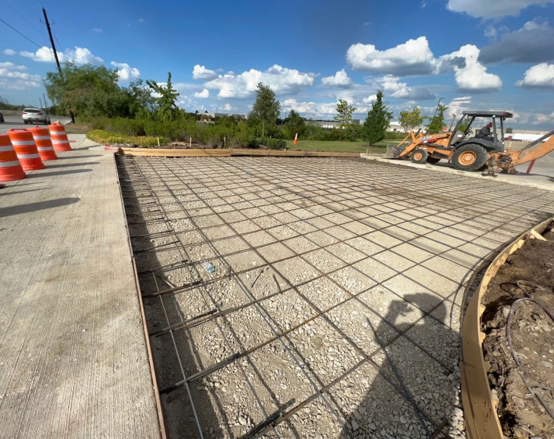 A cement surface under construction